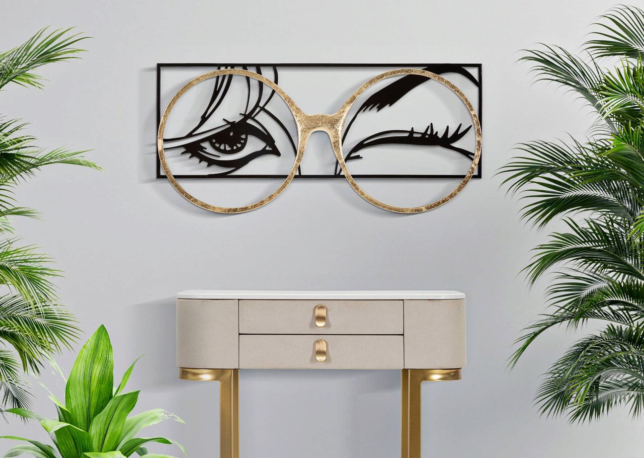 Decoratiune de perete Eyewear, Mauro Ferretti, 89.5 x 41.3 cm, fier, multicolor
