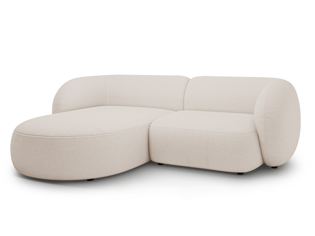 Coltar stanga 2 locuri, Kate, Micadoni, 255x176x76 cm, tesatura boucle, bej - 2 | YEO