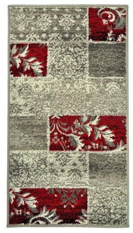 Covor corvus, decorino, 120x170 cm, polipropilena, rosu/gri