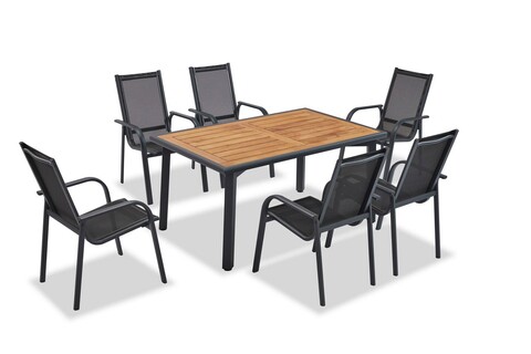 Set mobilier de gradina, Clara, Berlin , Antracit / Lemn Clara