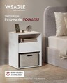 Noptiera cu priza si USB incorporate, Vasagle, 45x35x58.3 cm, PAL, asamblare fara unelte, alb mat