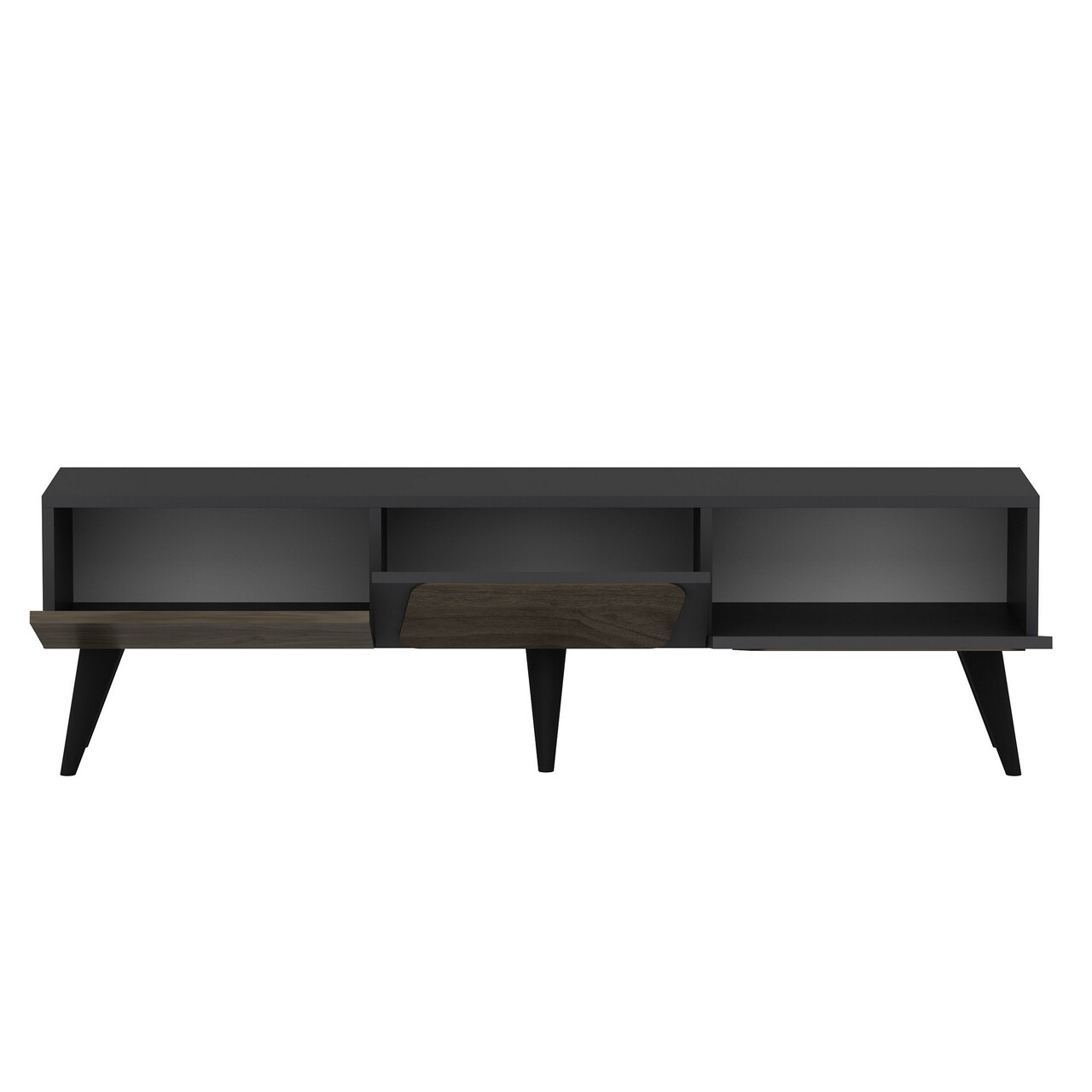 Comoda TV, Odessa, Veas, 150x30x43 cm, PAL, Antracit / Nuc