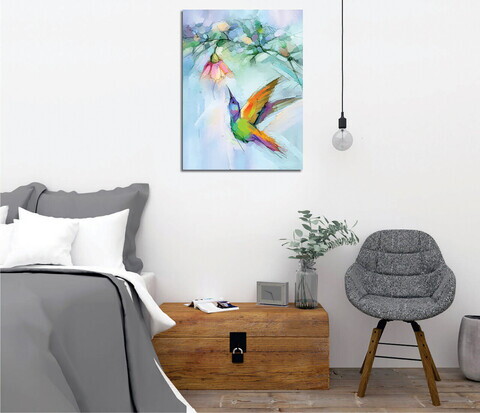 Tablou decorativ, DC373, 60% bumbac/40% poliester, Rama de lemn, Multicolor