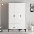 Dulap pentru haine, Hommy Craft, Kumsal ST, 120x47.5x201.4 cm, PAL, Alb