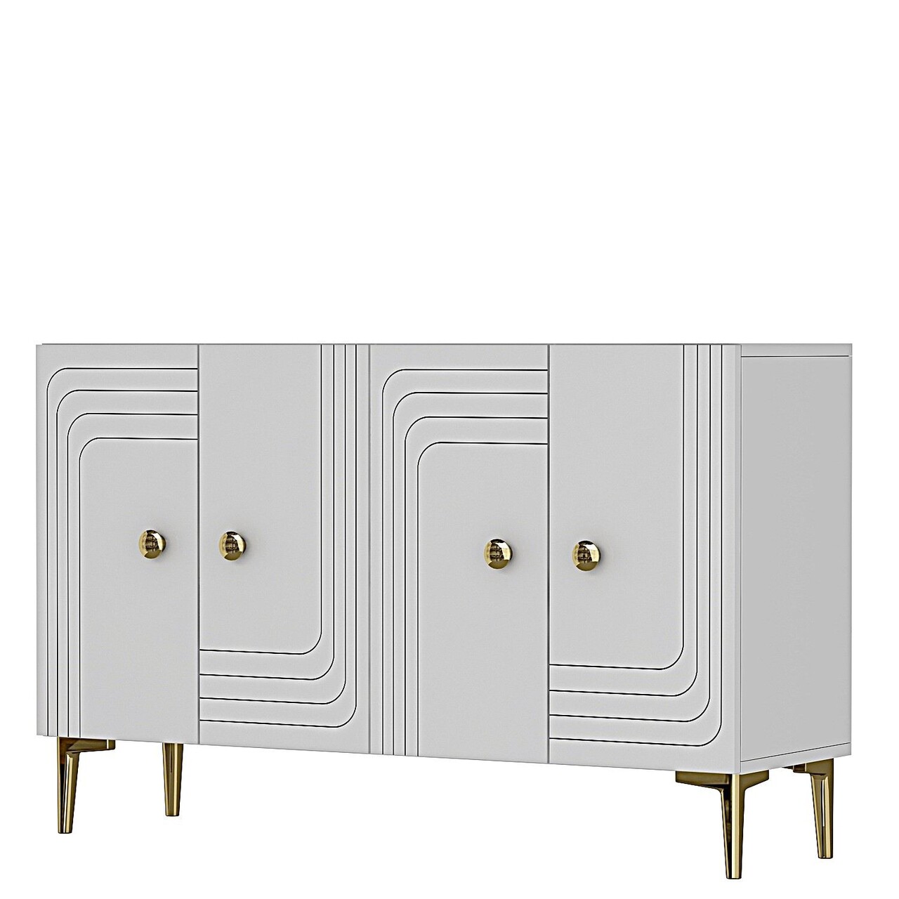 Consola, Hanah Home, Lessi 120, 120x75x32 cm, Alb/Auriu - view 4