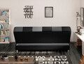 Canapea extensibila 3 locuri, ELTAP, Cayo, 192x90x90 cm, lemn/poliester, negru/gri