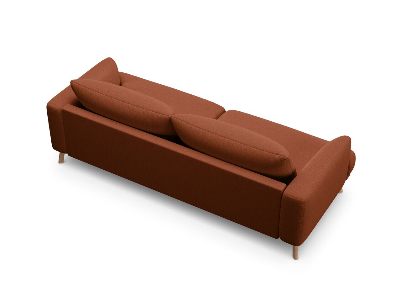 Canapea 3 locuri, Naomi, Micadoni Home, 200x95x75 cm, tesatura structurata, caramiziu — imaginea 4
