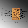 Decoratiune de perete, MA-313, 50% lemn/50% metal, 70 x 140 cm, Nuc / Negru