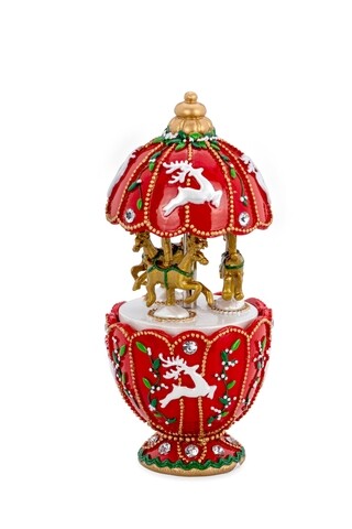 Carusel muzical, Hermann Bauer, We wish you a merry Christmas, 7.5 x 16.5 cm, polirasina, multicolor