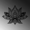Decoratiune de perete, Lotus Flower, Metal, Dimensiune: 70 x 44 cm, Negru