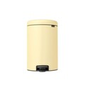 Cos de gunoi cu pedala, Brabantia, NewIcon Mellow Yellow, 20 L, 38x29x46.7 cm, otel, galben pastel