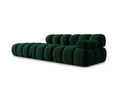 Canapea modulara 4 locuri cotiera stanga, Bellis-51, Micadoni Home, 282x94x70 cm, catifea, verde bottle