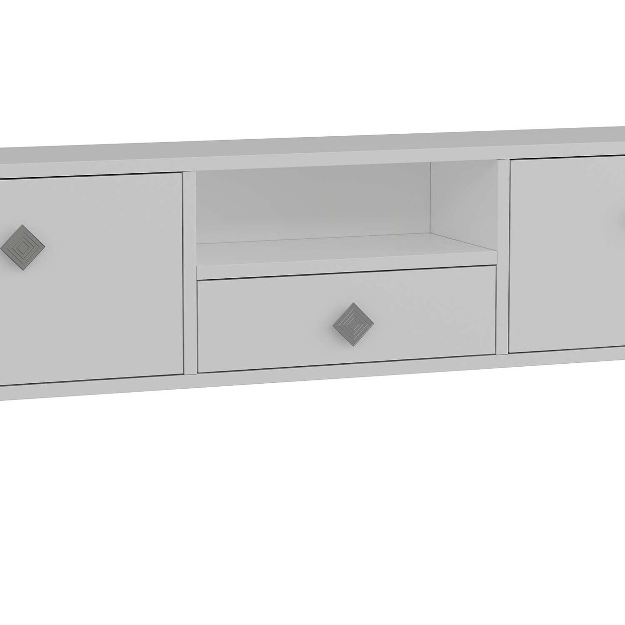 Comoda TV, Hanah Home, 1305-DROP-1, 140x30x30 cm, PAL , Alb / Argintiu - view 6