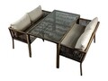 Set gradina/terasa 3 piese, My Interior, Vera, rattan/aluminiu, maro