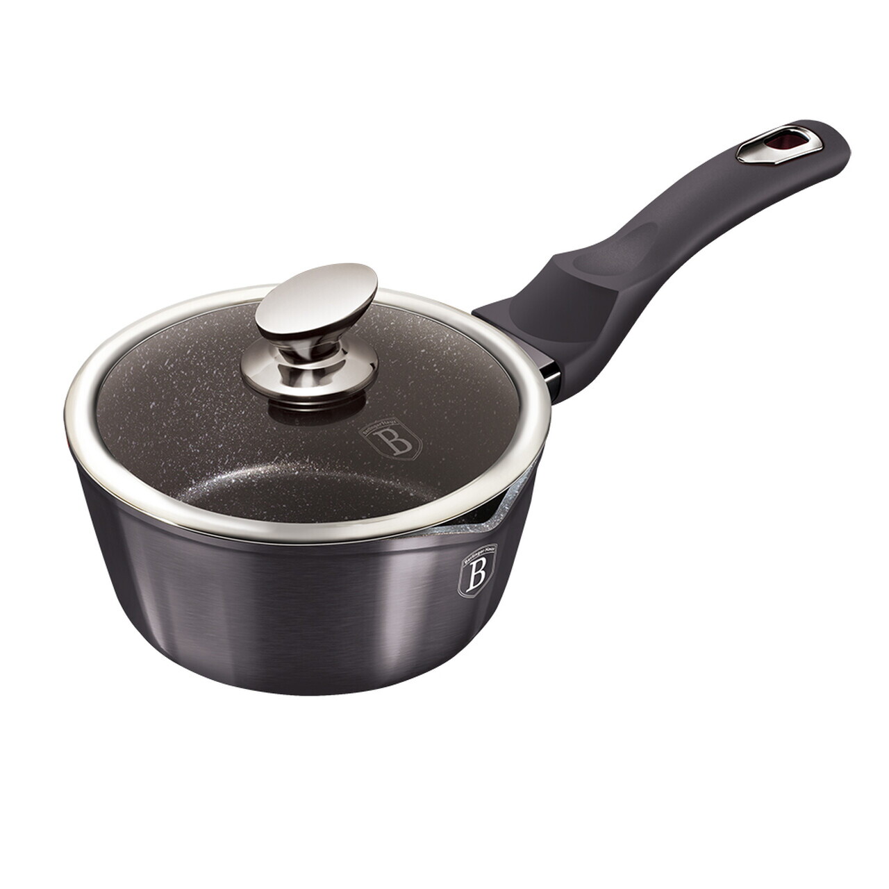 Cratita cu capac Berlinger Haus, Carbon Pro, 16 cm, 1.2 L, aluminiu forjat, gri inchis - imagine 7