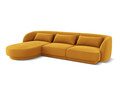 Coltar stanga 4 locuri, Tulum, Cosmopolitan Design, 255x156x70 cm, catifea, galben
