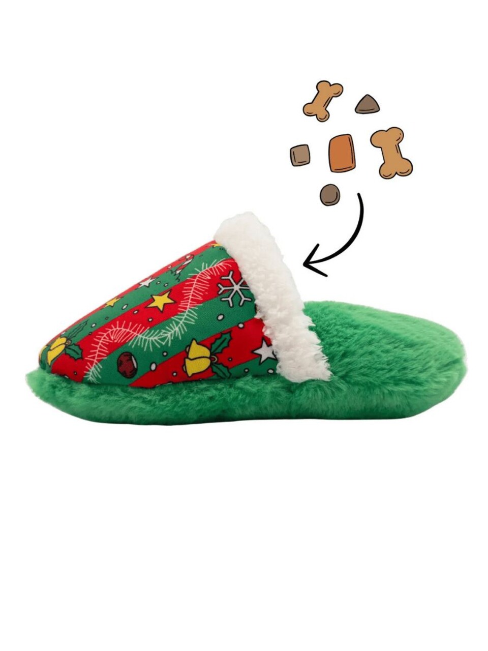 Jucărie pentru câini, Paws &amp; Whiskers, Havhav 1011, 100% MATERIAL TEXTIL PLUȘOS, Verde/Roșu - imagine 2