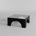 Masuta de cafea, Neostill, Seine, 80x35x80 cm, Sticla temperata, Negru/Transparent