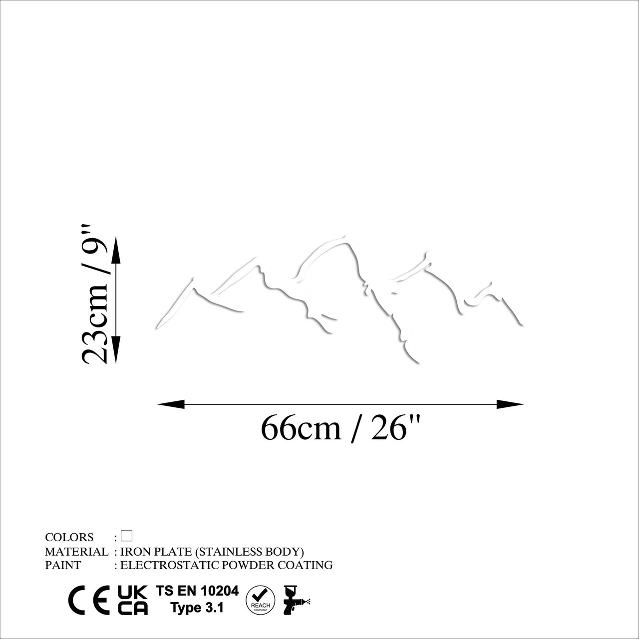 Decoratiune de perete, Mountain, Dimensiuni: 66 x 23 cm, Alb/Negru — imaginea 6