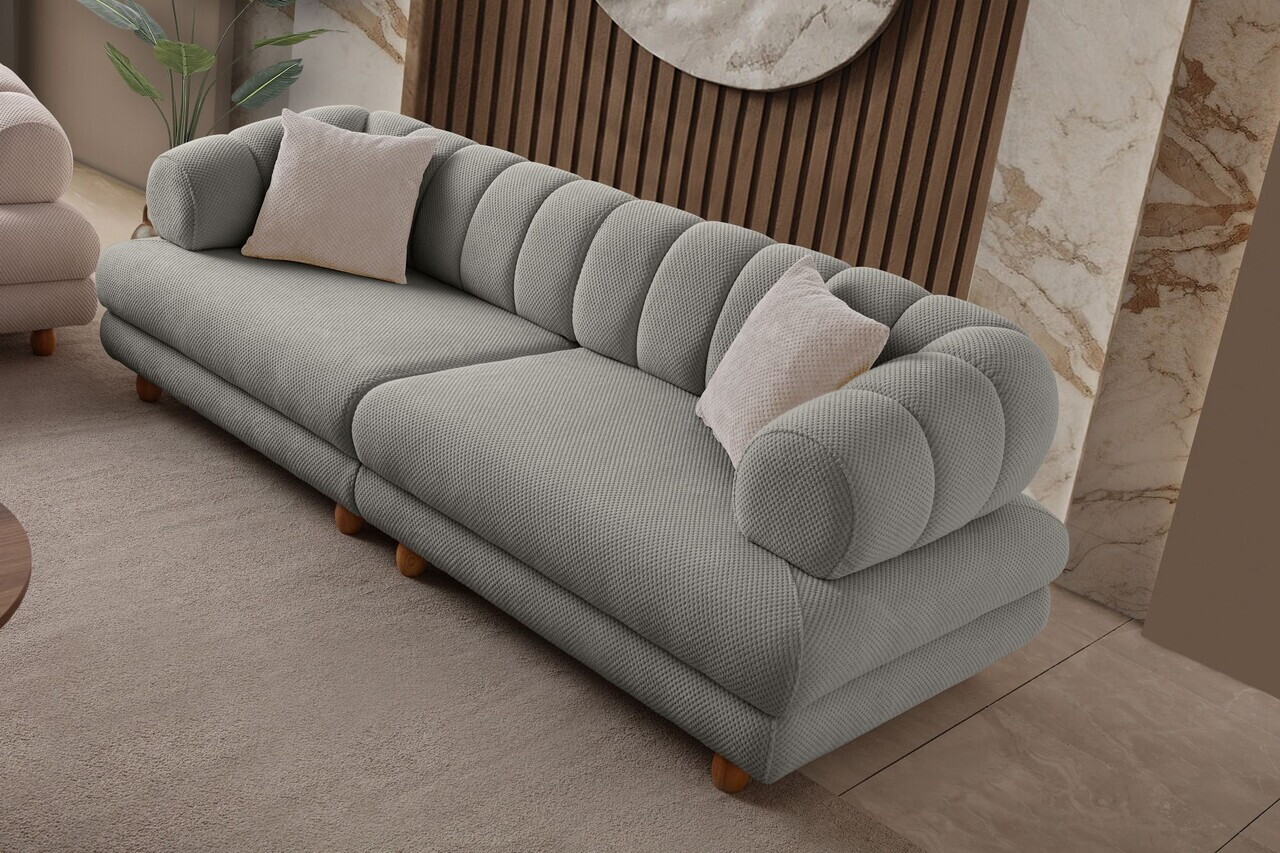 Canapea 3 locuri, Atelier del Sofa, 752EST1157, Lemn de carpen/PAL melaminat, Gri - view 9