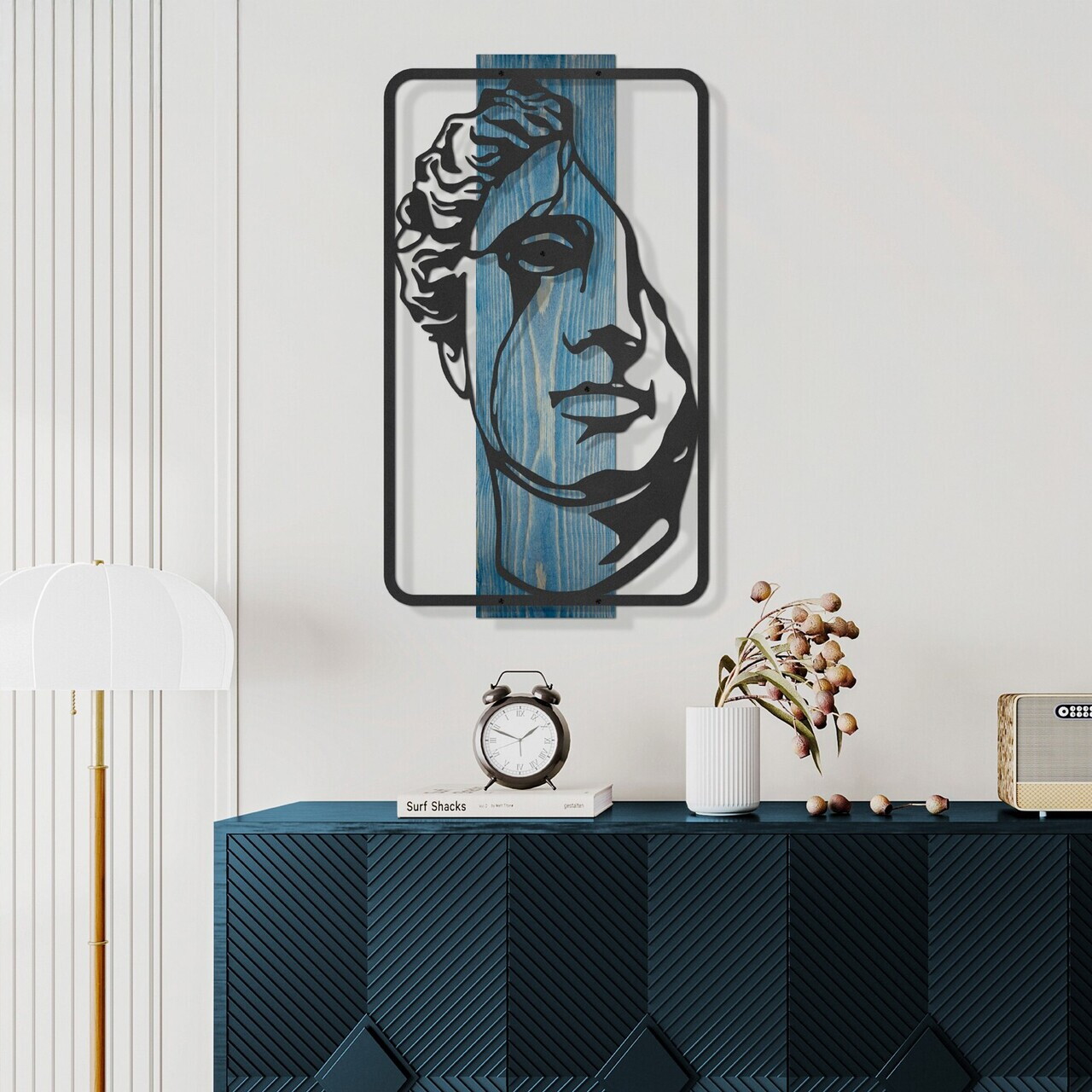 Decoratiune de perete, Imperium -3, Cadru: Lemn (Grosime: 2 cm), Albastru/Negru — imaginea 2