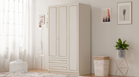 Dulap pentru haine, Rabi, Rb-077, 105x210x52 cm, Alb mat