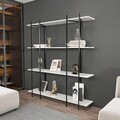Corp biblioteca, Zena Home, Moss, 160x180x29.6 cm, PAL, Alb/Negru