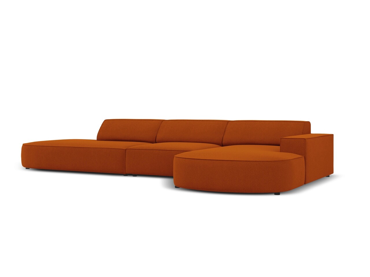 Coltar dreapta 4 locuri, Jodie, Micadoni Home, BL, forma rotunjita, 342x166x70 cm, poliester, caramiziu - 1 | YEO