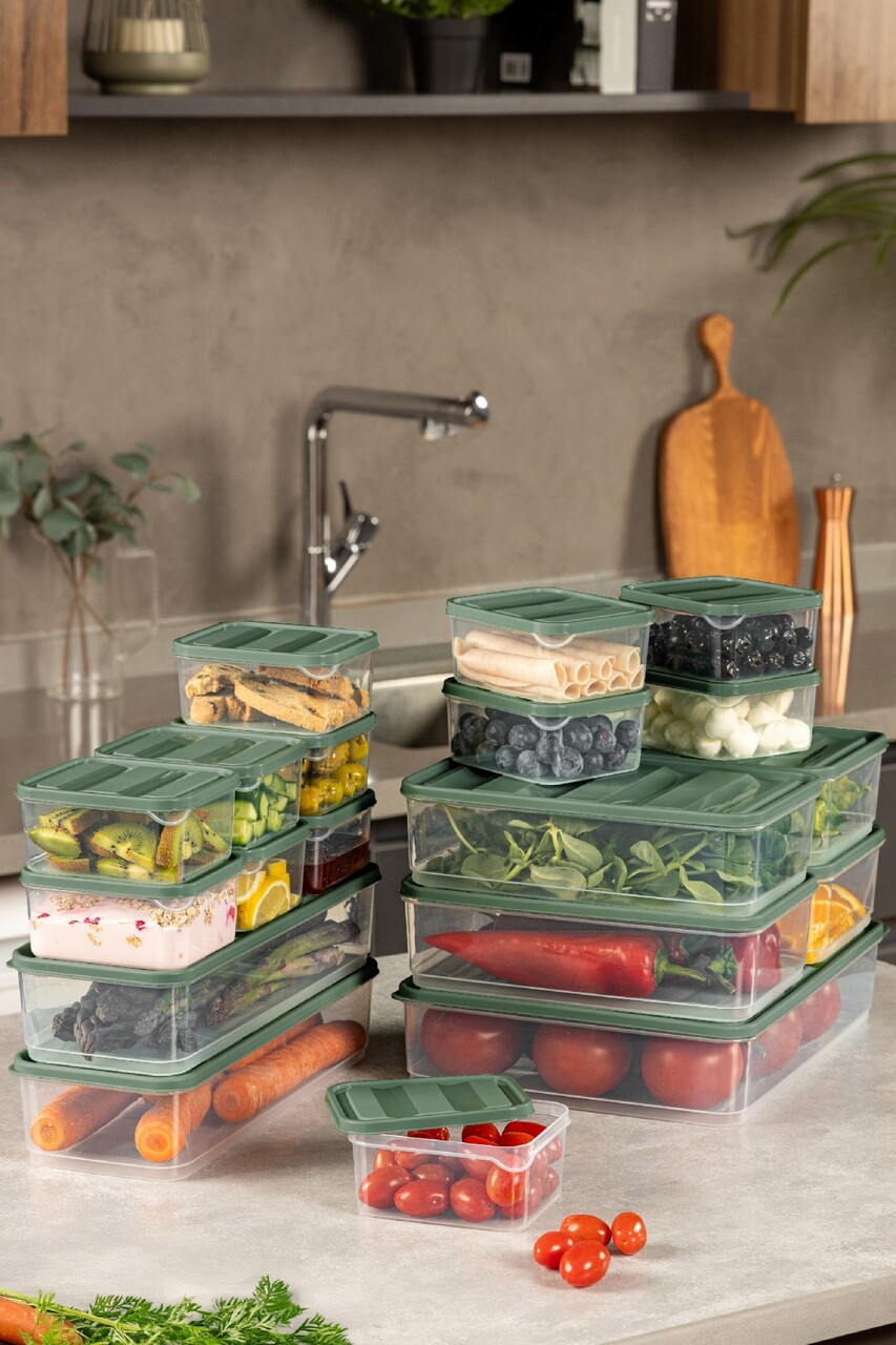 Set recipiente depozitare, Hermia, 964FRM5767, Dimensiune: 23 x 15 x 7 cm / 1750 ml (4 bucăți), Verde - imagine 3