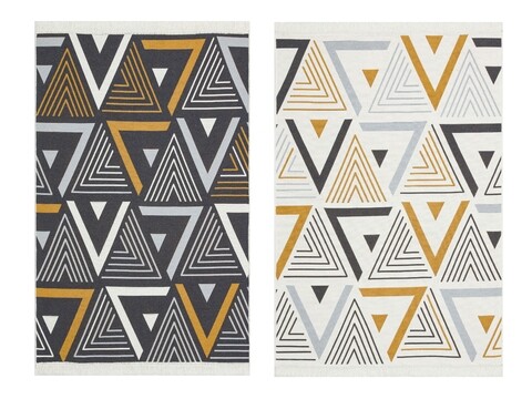 Covor kilim cu 2 fete, arya 18 yellow/grey, baketo, 100% bumbac reciclat, 160x230 cm