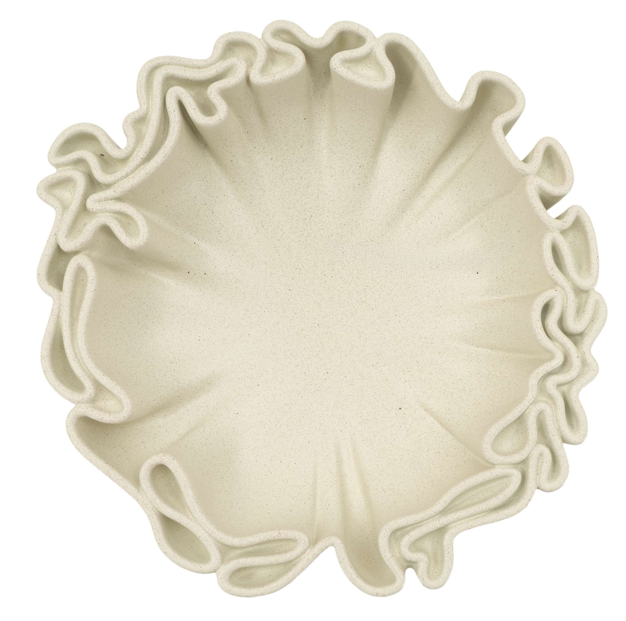 Vas decorativ Stons, Mauro Ferretti, 40.5x38.5x9.5 cm, polirasina, crem