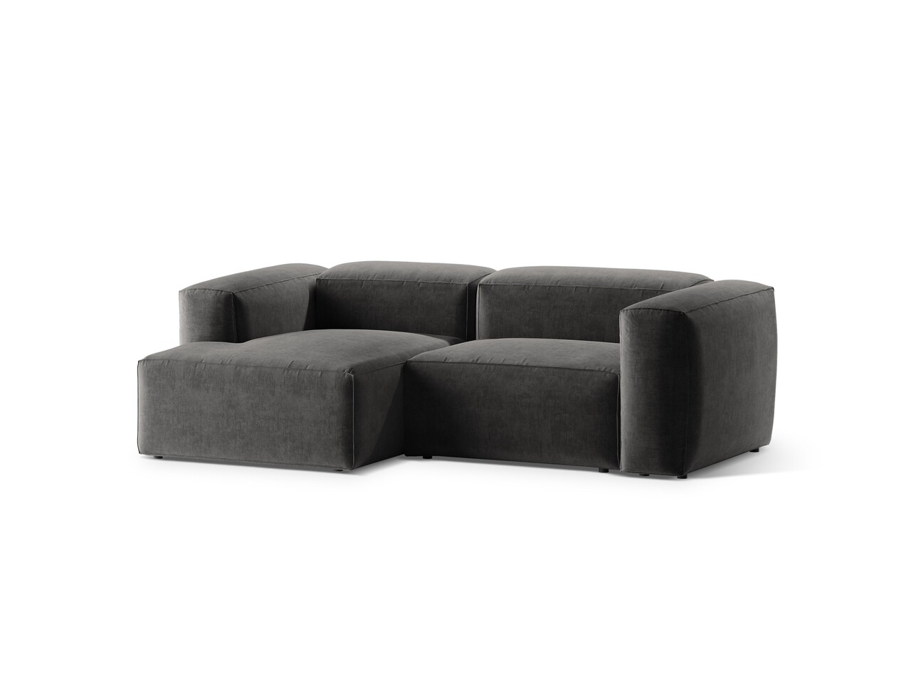 Coltar stanga 2 locuri, Bergamo, Cosmopolitan Design, 244x152x70 cm, tesatura structurata, grafit - 1 | YEO