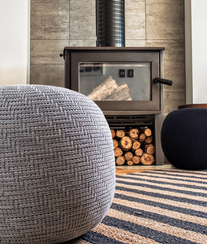 Taburet, Fluffy, 40x40x45 cm, Gri