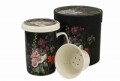 Cana cu infuzor Mallow, Duo, 320 ml, portelan, negru