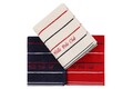 Set 3 prosoape de maini 407, Beverly Hills Polo Club, 50x90 cm, bumbac, alb/albastru inchis/rosu