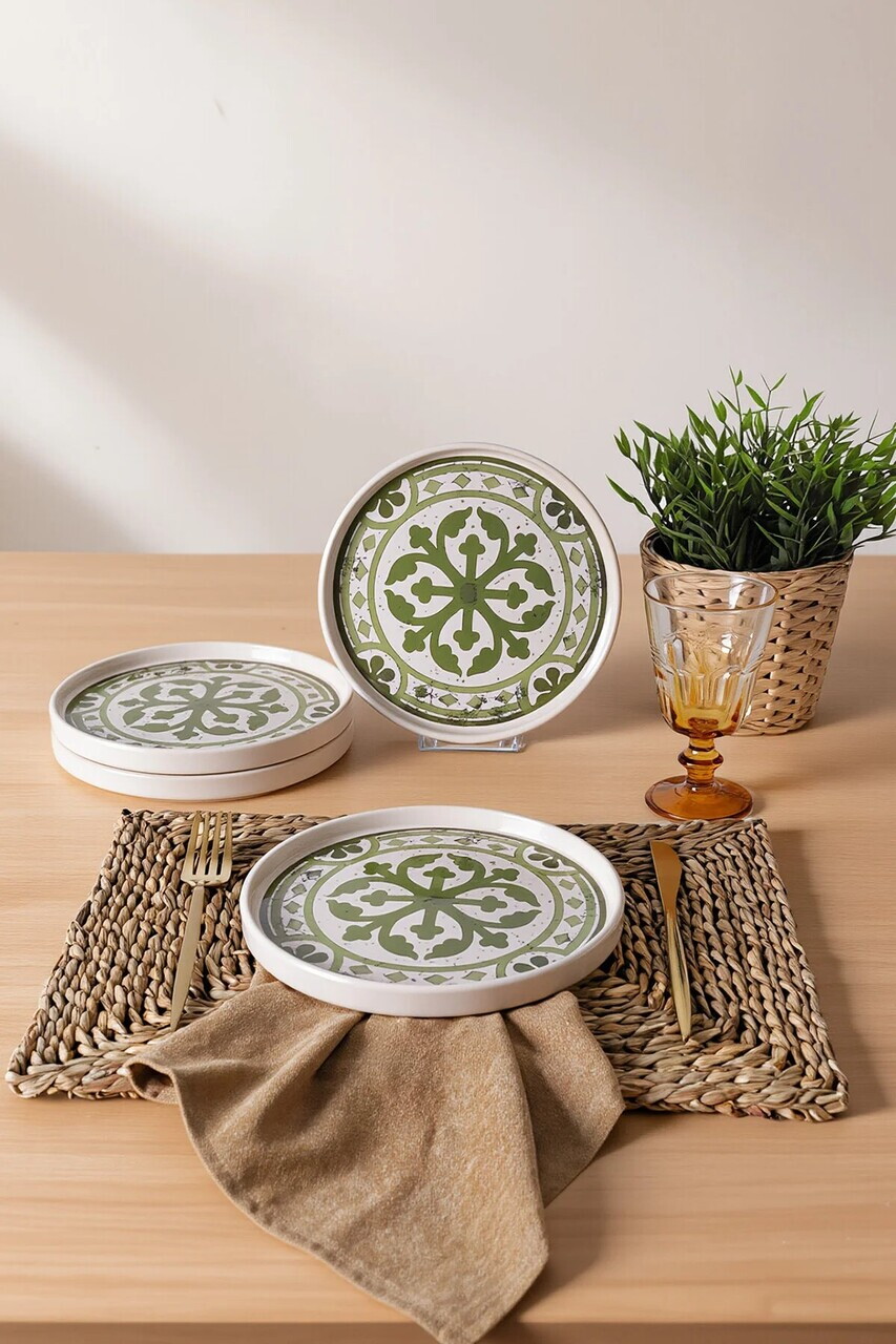Set farfurii pentru desert, Hermia, 275KRM2609, Dimensiune: 21 cm (4 bucăți), Crem — imaginea 3