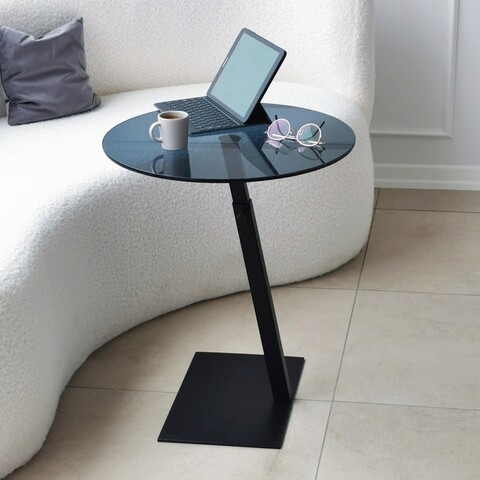 Masuta de cafea, neostill, fume, 40x75x40 cm, negru