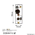 Decoratiune de perete, Textured, Metal, 90 x 32 x 4 cm, Multicolor