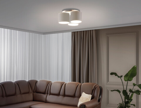 Plafoniera ELTAP, Vespillo, 45x18 cm, 3xE27, 15W, otel/PVC, alb