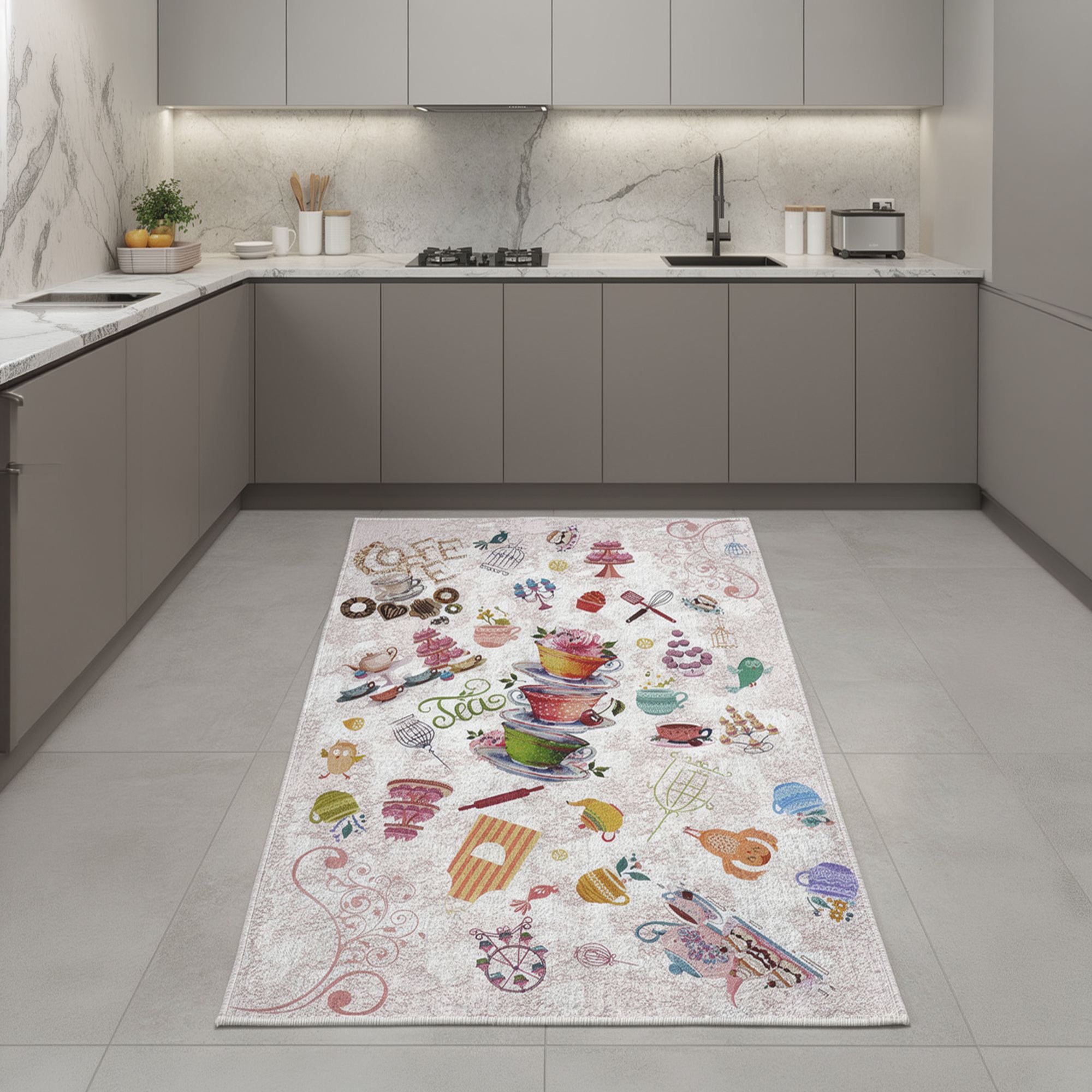 Covor, Wookece243, 80x200 cm, Poliester, Multicolor