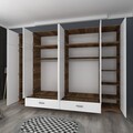 Dulap pentru haine, Rani, BA133, Nuc/Alb