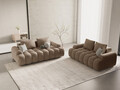 Canapea 2 locuri, Linz, Cosmopolitan Design, 175x100x84 cm, catifea, bej inchis