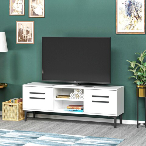 Comoda tv, olivia, view, 120x48.2x29.6 cm, pal, alb