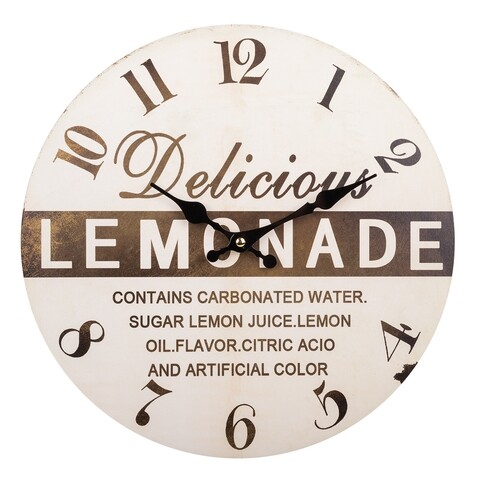 Ceas de perete Lemonade, Creaciones Meng, 34 cm, MDF