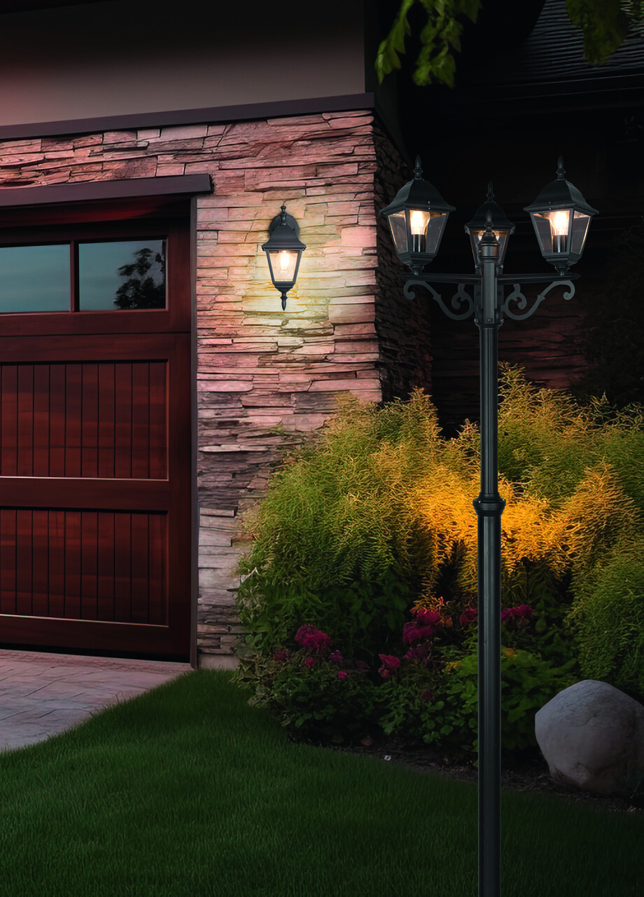 Lampa de exterior Livenza, TRIO, 14x19x34 cm, 60W, 1x E27, aluminiu, negru mat