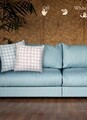 Perna, YST0386, 45x45 cm, Poliester, Alb/Albastru deschis