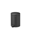 Cos de gunoi cu pedala, Brabantia, NewIcon Mineral Infinite Grey, 5 L, 27.2x20.5x29.1 cm, otel, gri