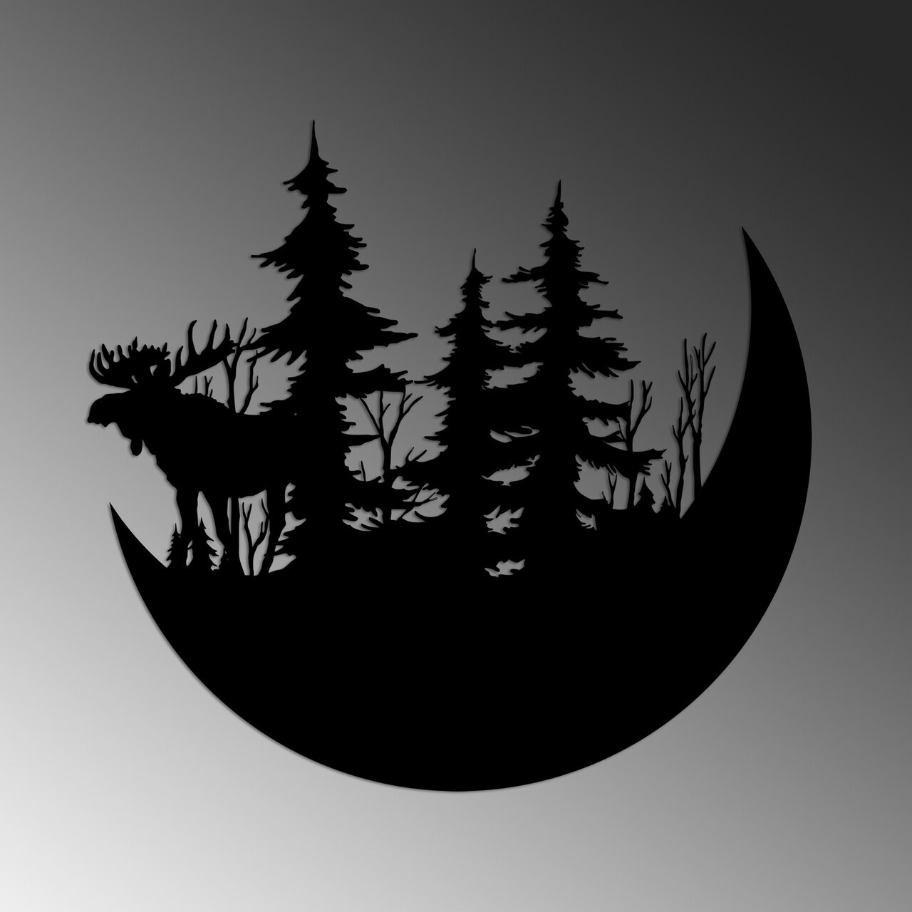 Decoratiune de perete, The Wild Nature 2, Dimensiune: 50 x 46 cm, Negru — imaginea 4