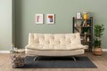 Canapea extensibila cu 3 locuri, Futon, 859FTN2894, Metal , Crem
