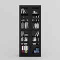 Dulap multifunctional, Miwood, Lucas Glass 1600-92, Negru